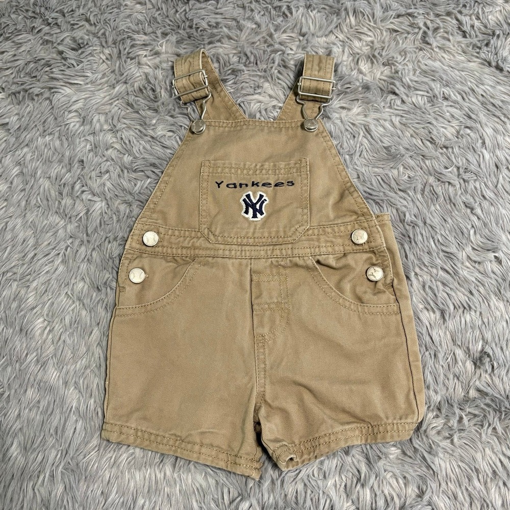 New York Yankees Shorts Overalls Khaki Infant 6-9 Months Unisex Baseball Summer